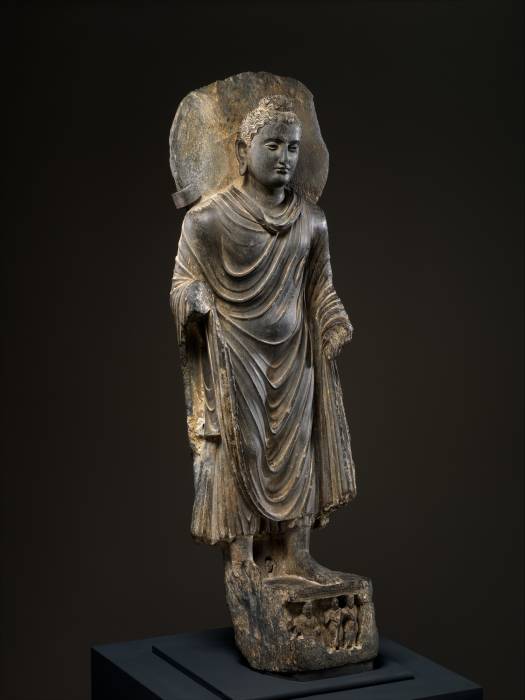 Buddha, 3rd century
Pakistan, Khyber-Pakhtunkhwa province, 
Schist; H. 36 1/2
in. (92.7 cm); W. 11 in. (27.9 cm); D. 5 1/2 in. (14 cm)
The Metropolitan Museum
of Art, New York, Purchase, Denise and Andrew Saul Gift, in honor of Maxwell K.
Hearn, 2014...